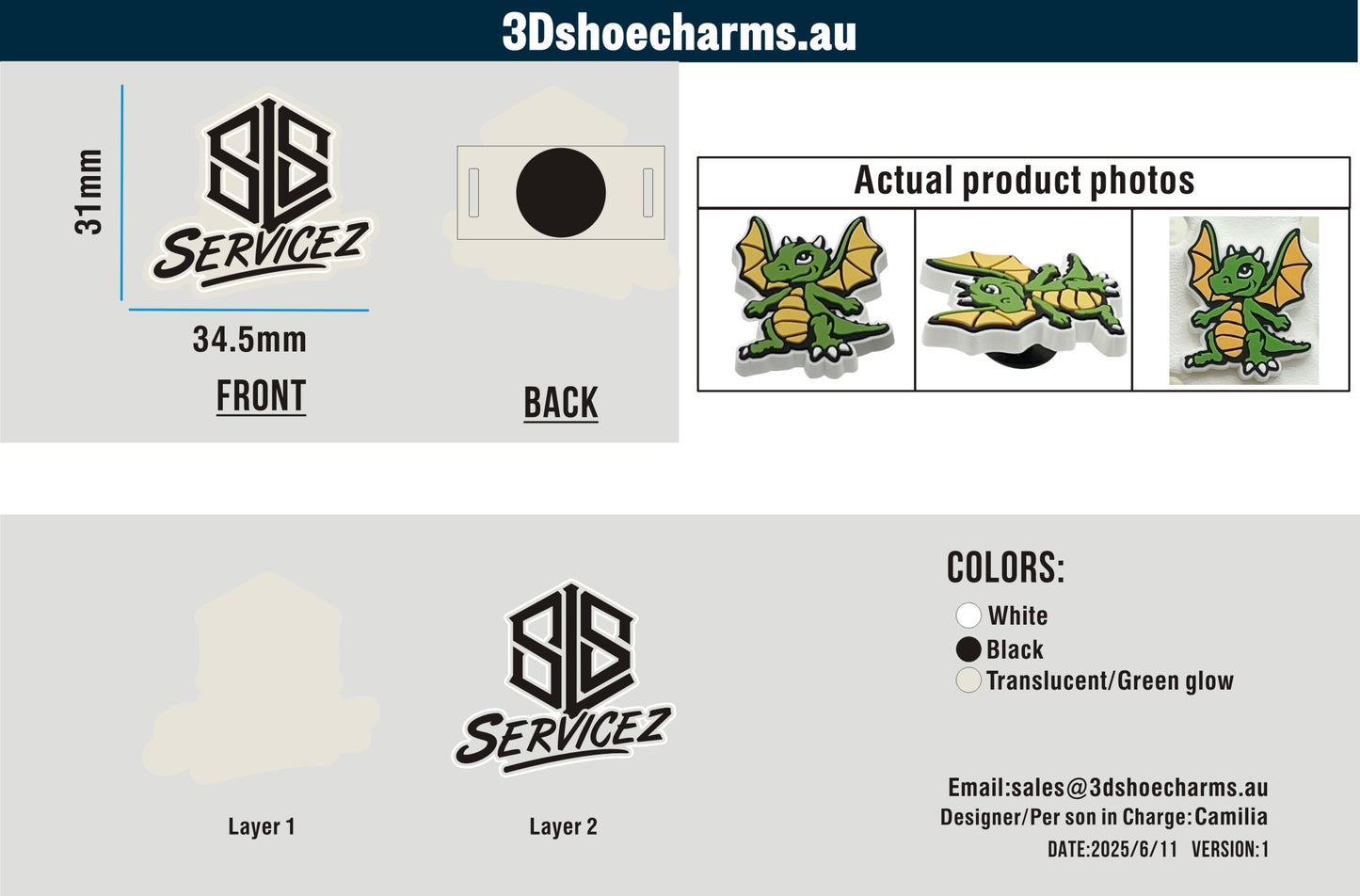 Custom Rubber Clog Charms 15AU250611Luqmaan