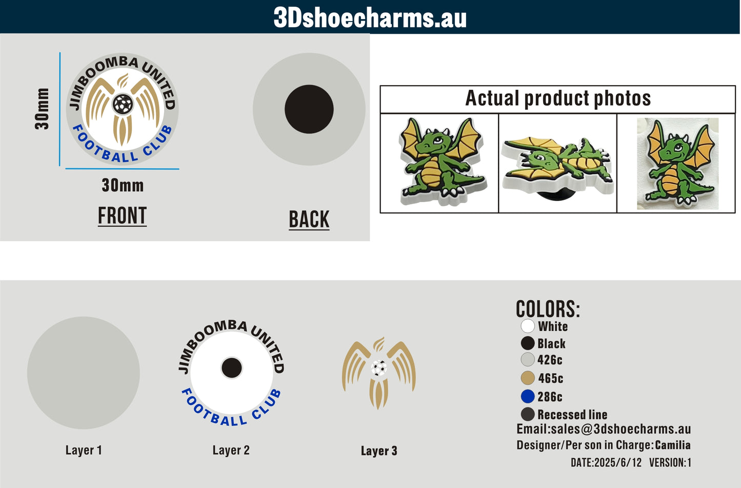 Custom Rubber Clog Charms 15AU250612Caitlin