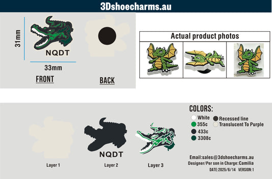 Custom UV-Rubber Clog Charms 15AU250614Wayne