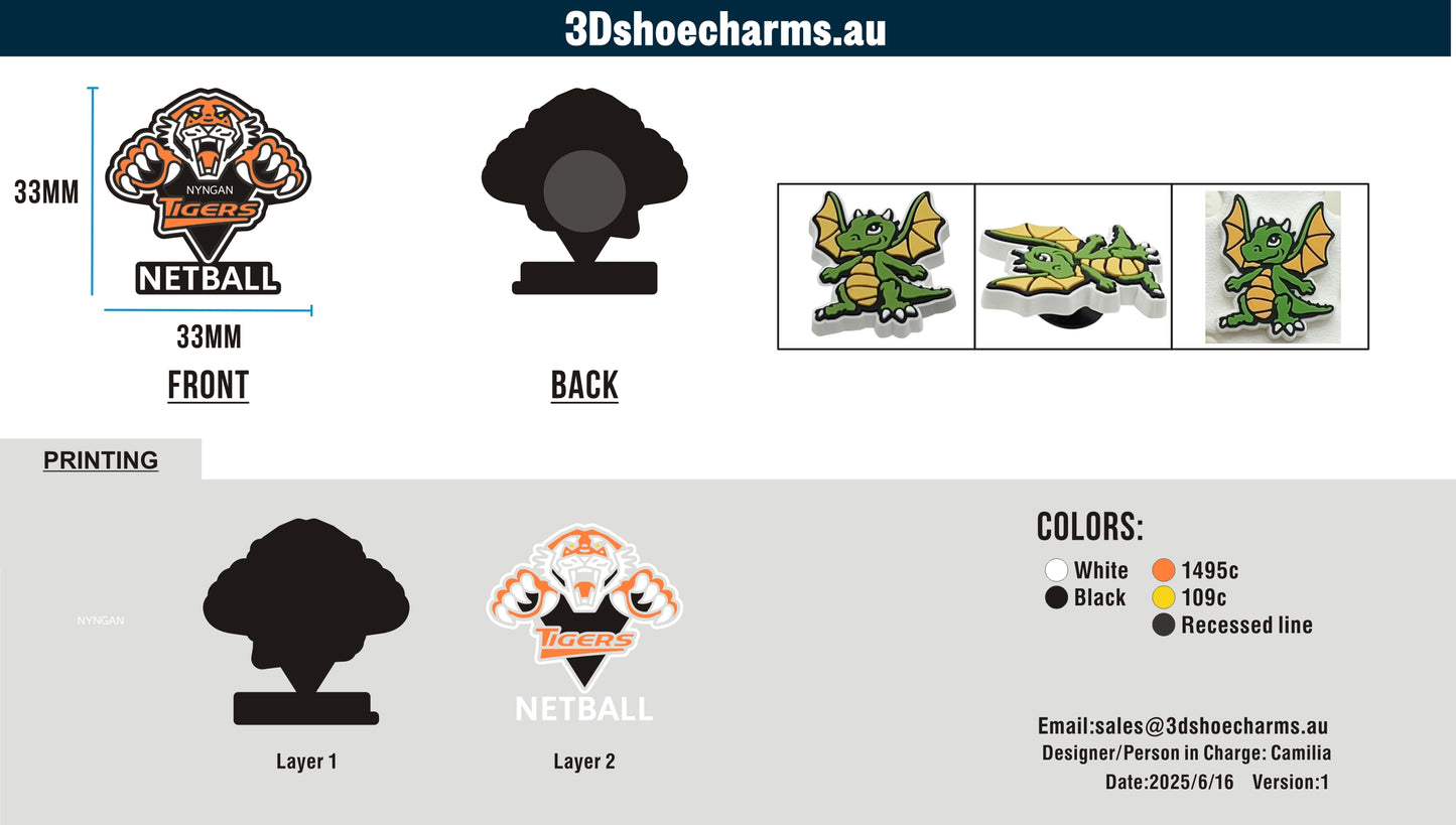 Custom Rubber Clog Charms 15AU250616Margot