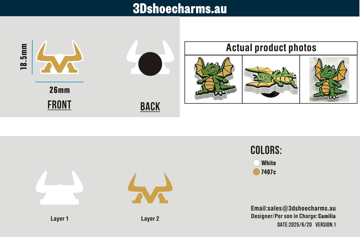 Custom Rubber Clog Charms 15AU250619Penny