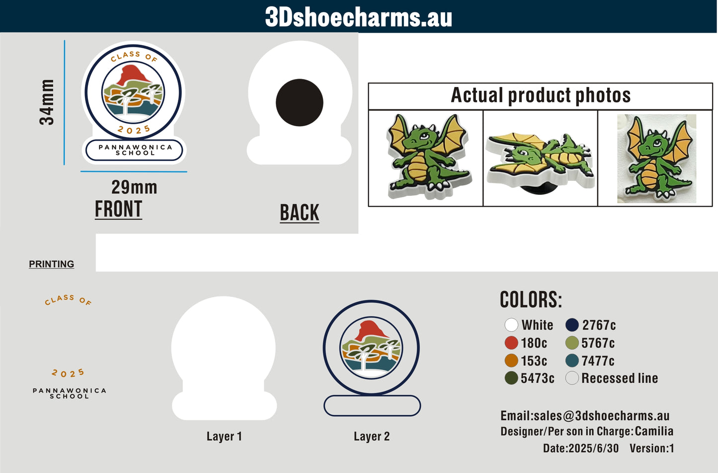 Custom Rubber Clog Charms 15AU250630Abbie