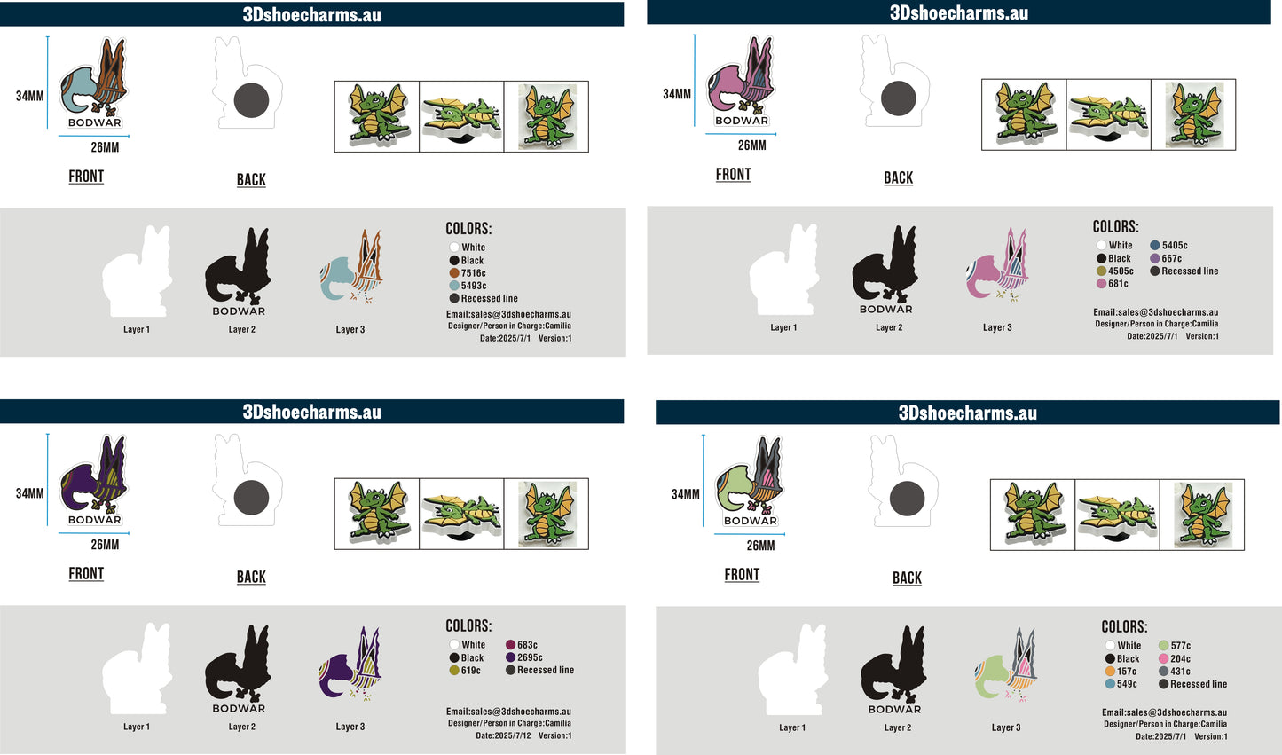 Custom Rubber Clog Charms 15AU0705Darryl