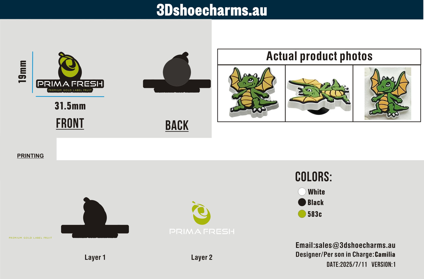 Custom Rubber Clog Charms 15AU250711Linda