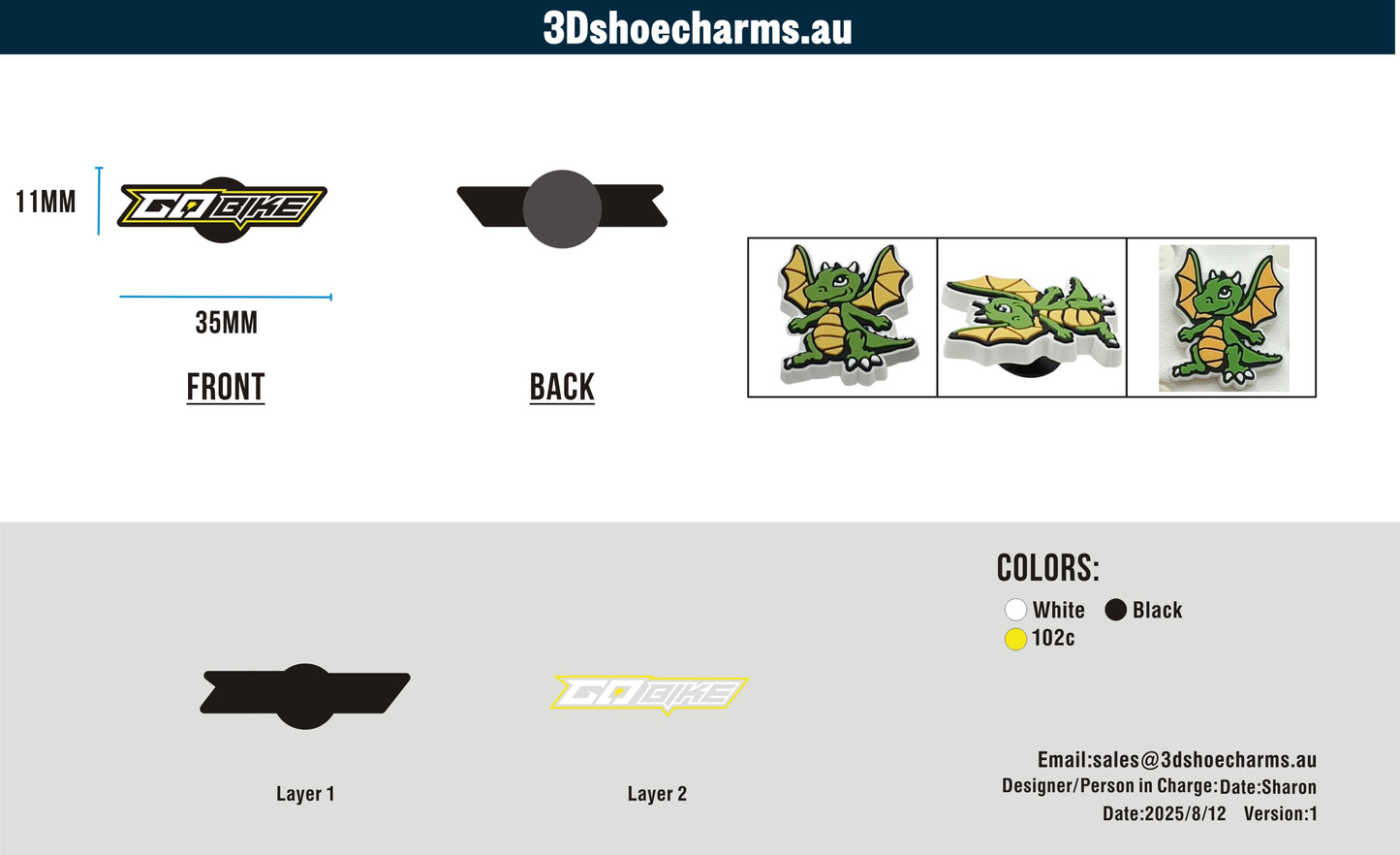 Custom Rubber Clog Charms 15AU250812Ethan