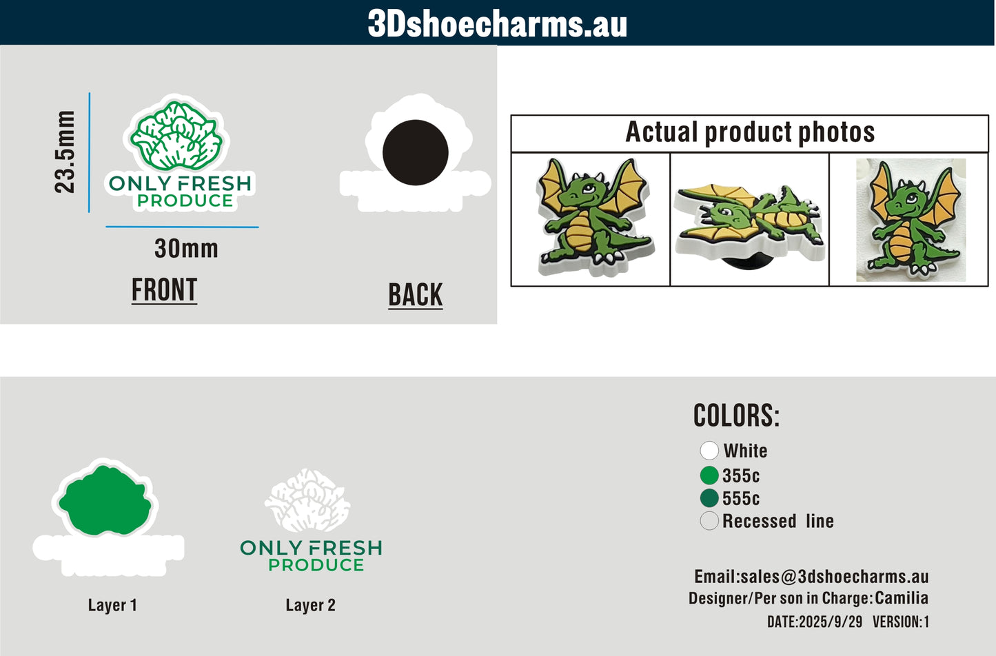 Custom Rubber Clog Charms 15AU250929Amanda