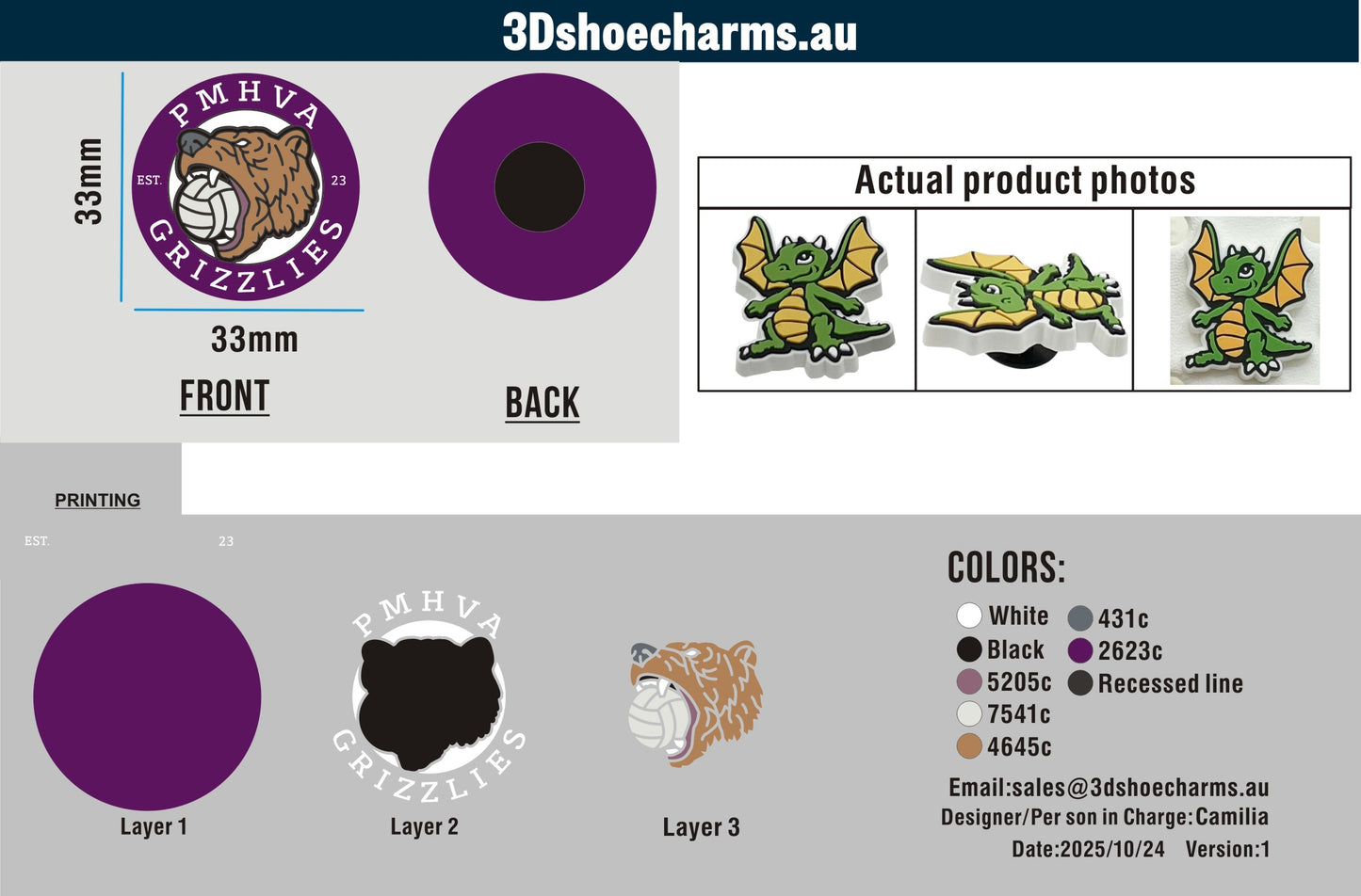 Custom Rubber Clog Charms 15AU251024Nick