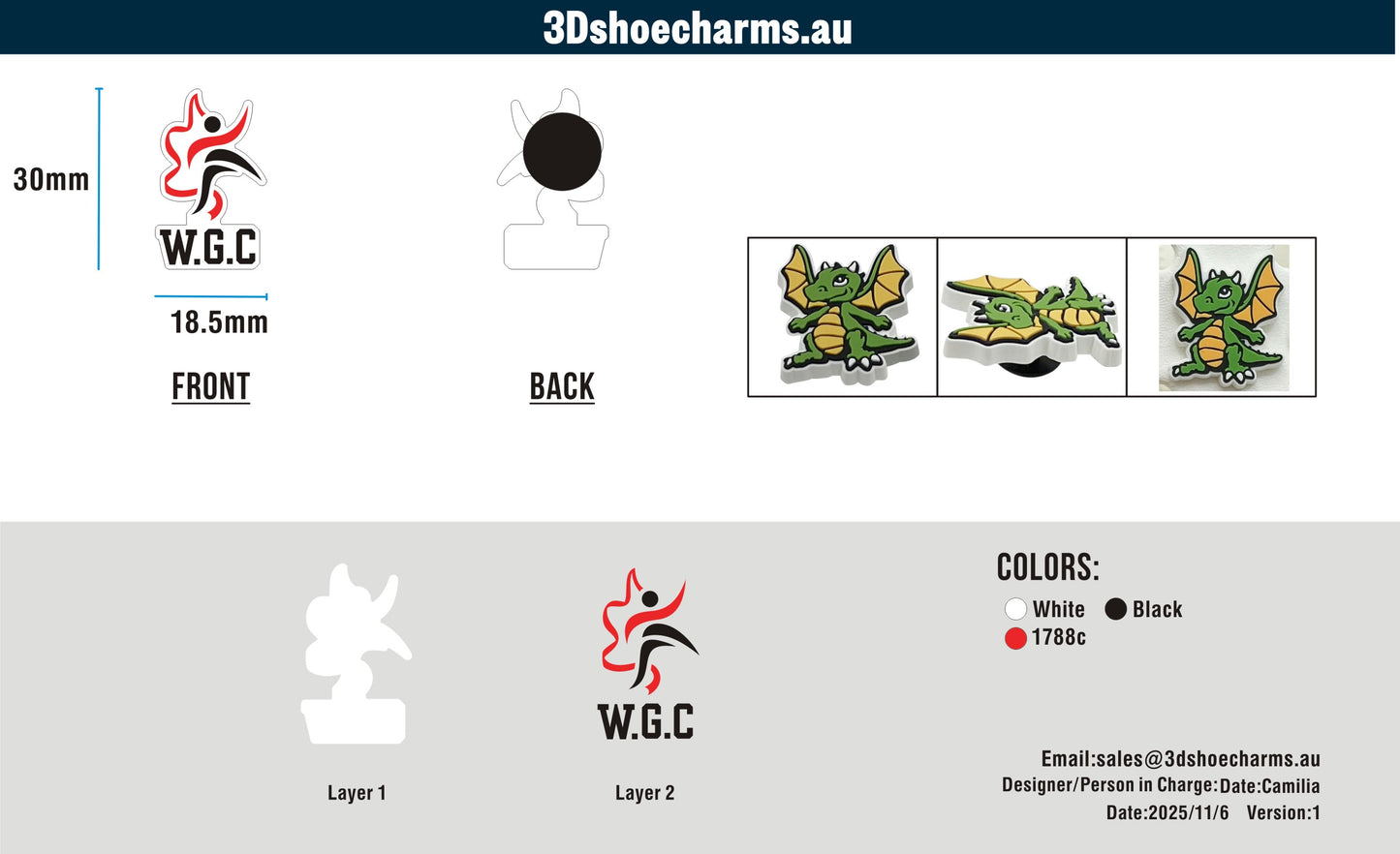 Custom Rubber Clog Charms 15AU251106CC4Kate