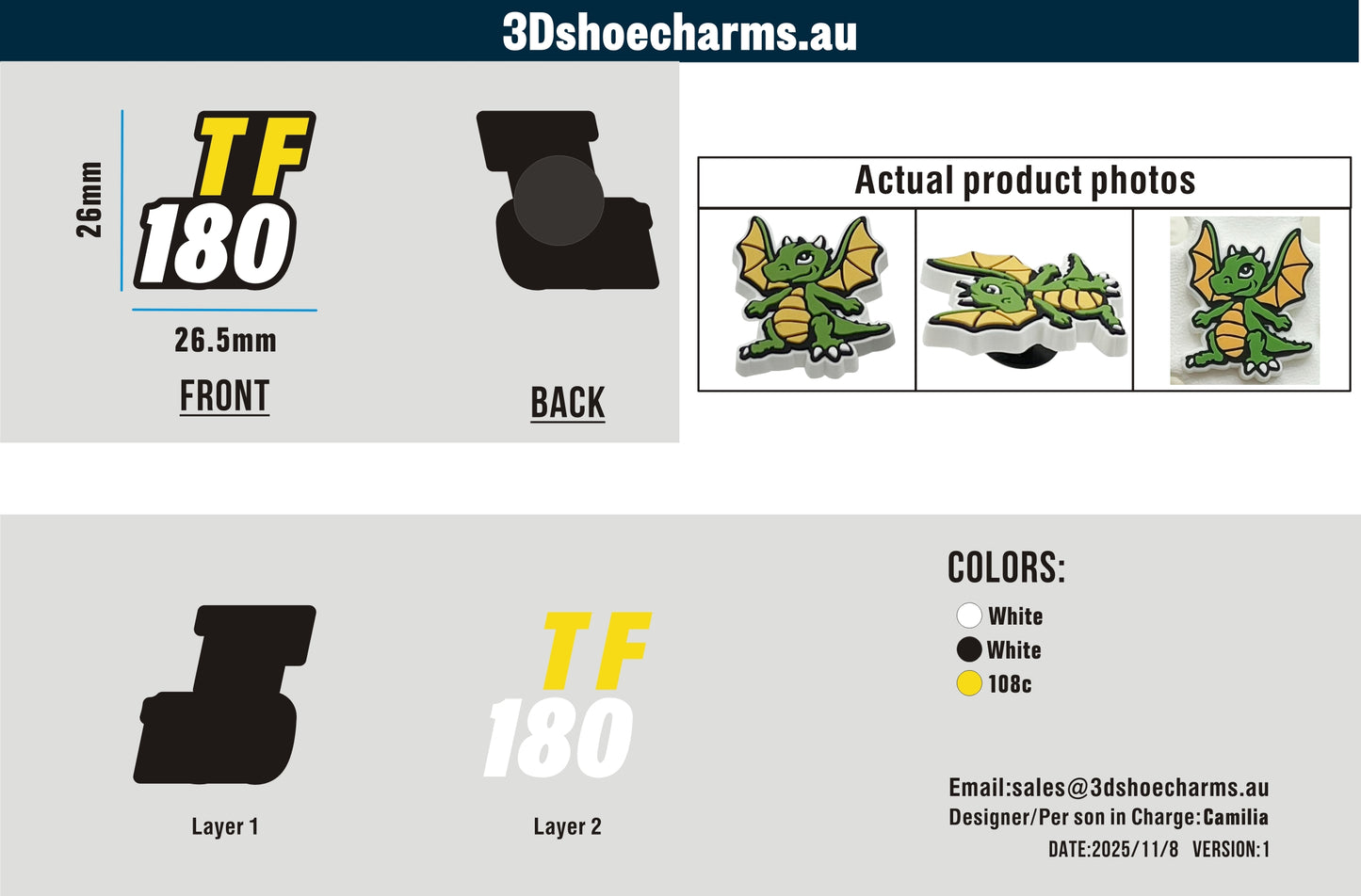 Custom Rubber Clog Charms 15AU251108Mark