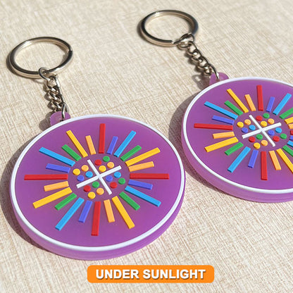 Custom Double-Sided 3D UV Color-Changing Rubber Keychain