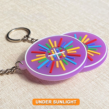 Custom Double-Sided 3D UV Color-Changing Rubber Keychain