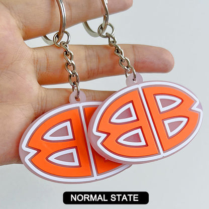 Custom Double-Sided 3D UV Color-Changing Rubber Keychain