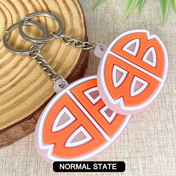Custom Double-Sided 3D UV Color-Changing Rubber Keychain