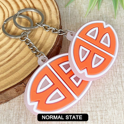 Custom Double-Sided 3D UV Color-Changing Rubber Keychain