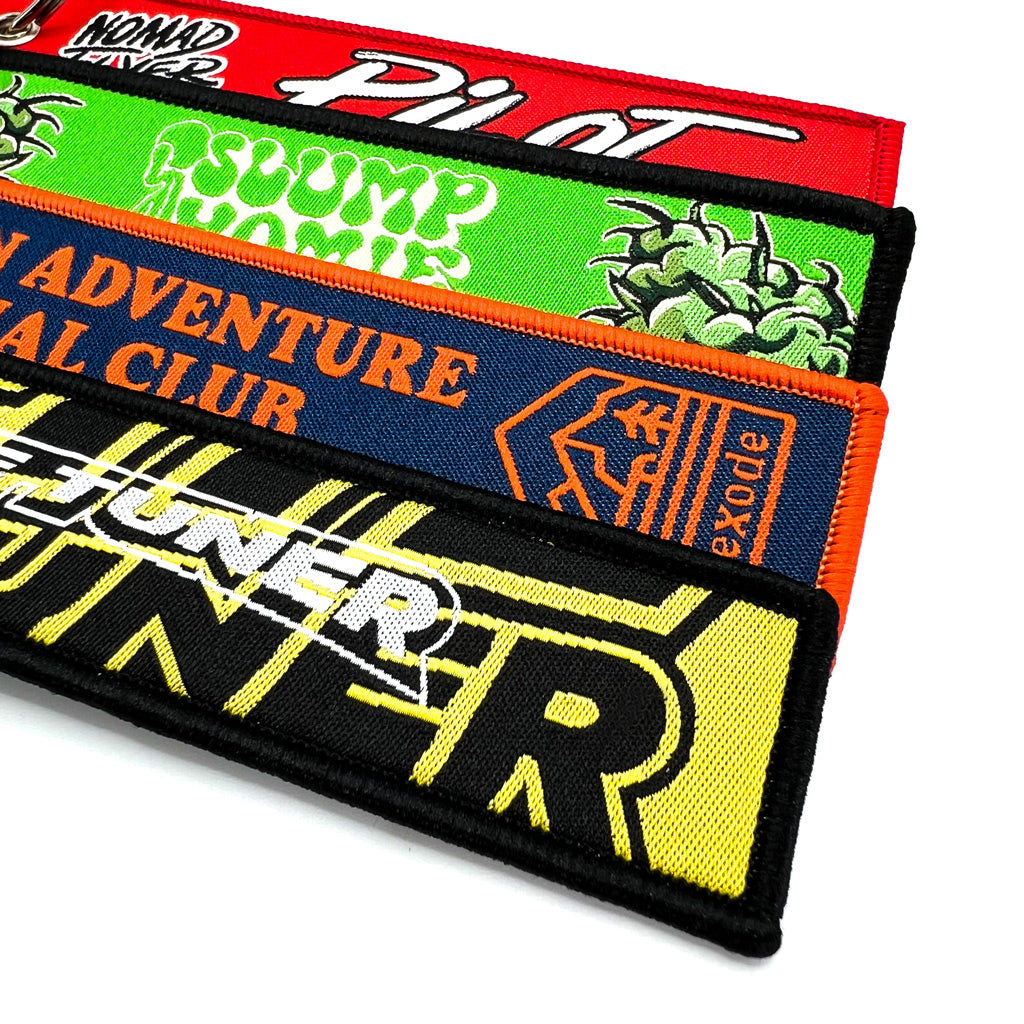Custom Double-Sided Woven Flight Key Tag – Free Design Proof & Quote