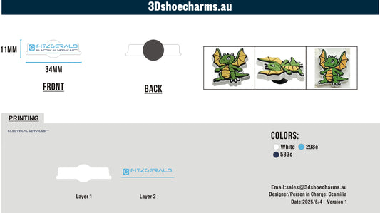 Custom Rubber Clog Charms 15AU250603Kirsty