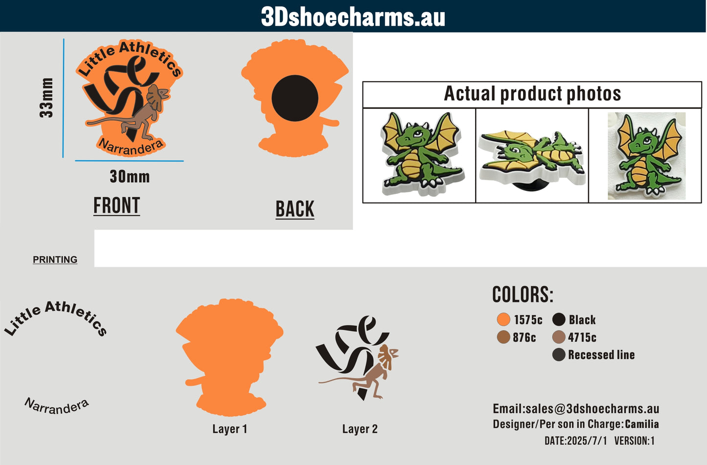 Custom Rubber Clog Charms 15AU250701Kyra