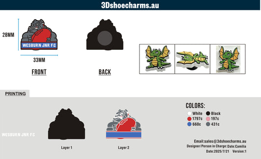 Custom Rubber Clog Charms 15AU250721Kelly