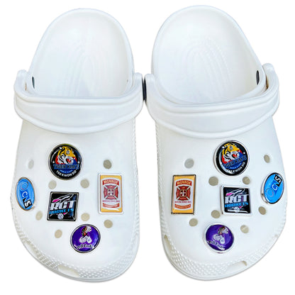 Custom Metal Shoe Charm with Doming Sticker