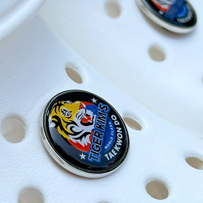 Custom Metal Shoe Charm with Doming Sticker