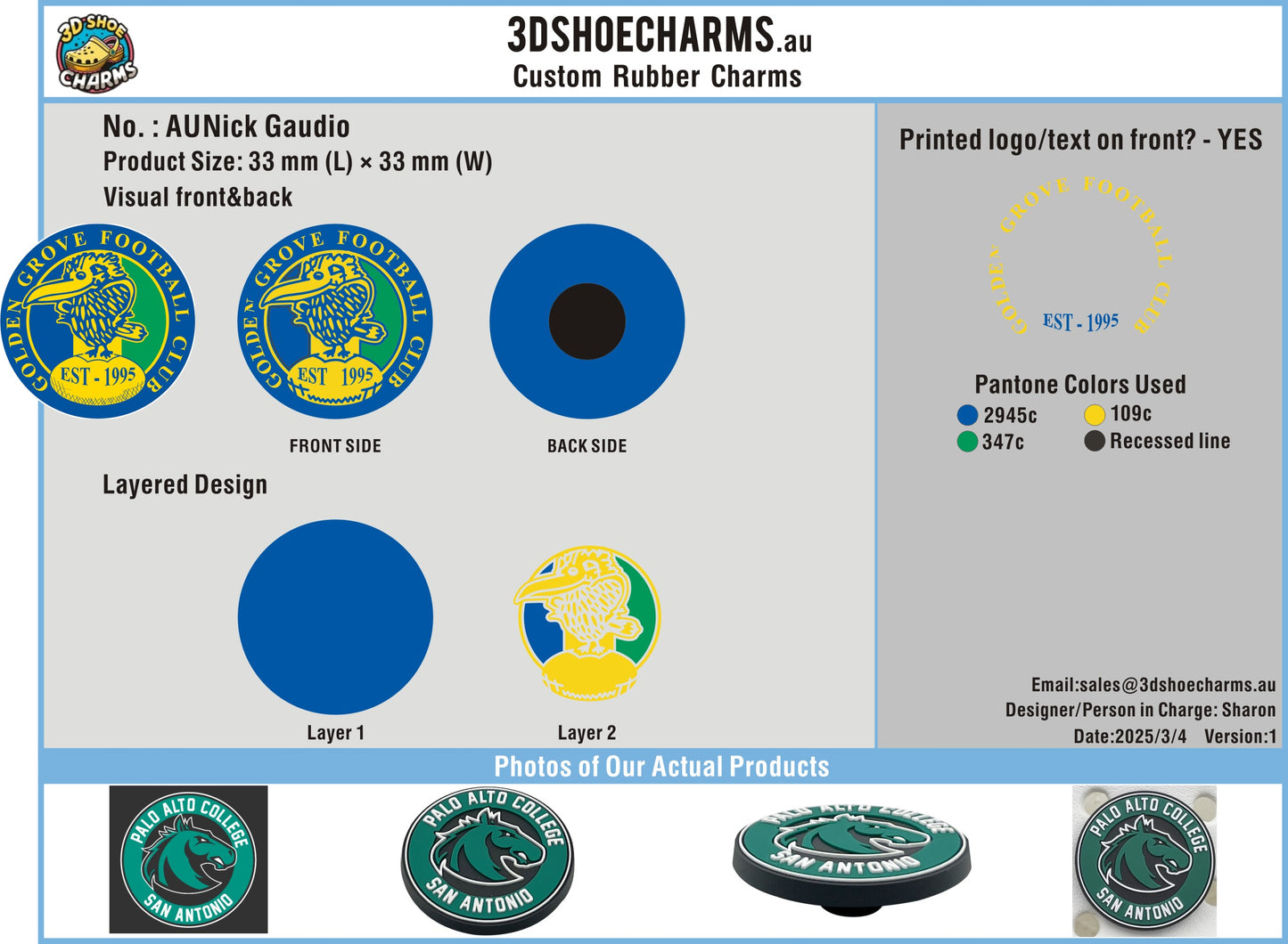 Custom Rubber Clog Charms 03250303CC4Nick