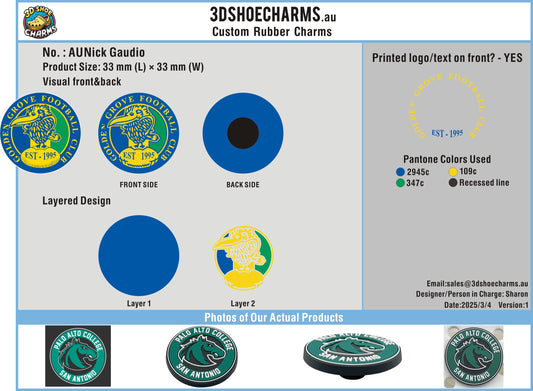 Custom Rubber Clog Charms 03250303CC4Nick