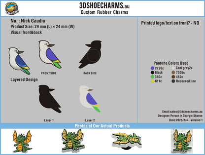 Custom Rubber Clog Charms 03250303CC4Nick