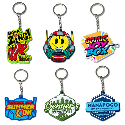 Custom 3D Die Cut Rubber Keychains