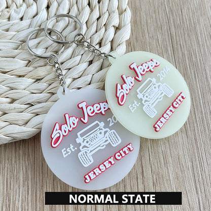 Custom UV Color-Changing PVC Keychain