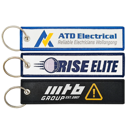 Custom Double-Sided Woven Flight Key Tag – Order Online