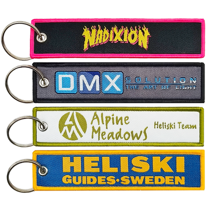 Custom Double-Sided Woven Flight Key Tag – Free Design Proof & Quote