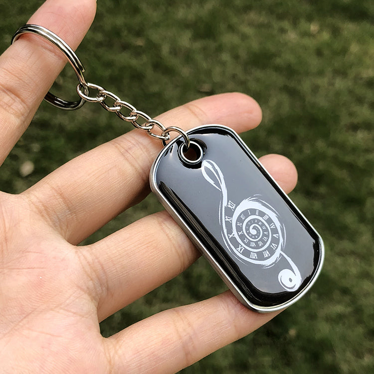 Custom Metal Dog Tag Keychain with Doming