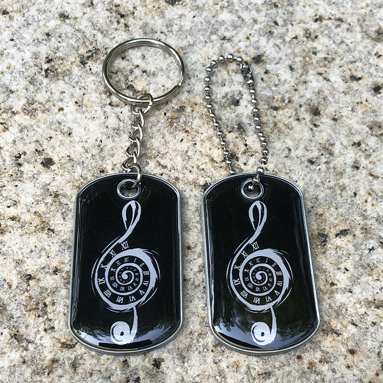 Custom Metal Dog Tag Keychain with Doming
