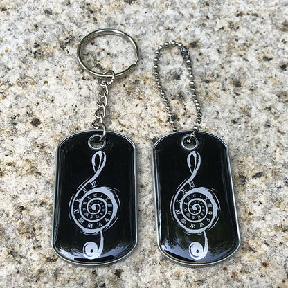 Custom Metal Dog Tag Keychain with Doming