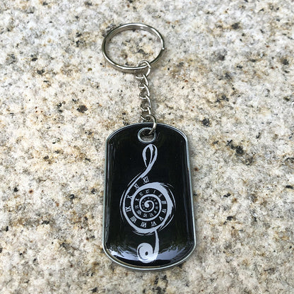 Custom Metal Dog Tag Keychain with Doming