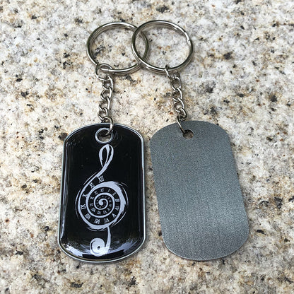 Custom Metal Dog Tag Keychain with Doming