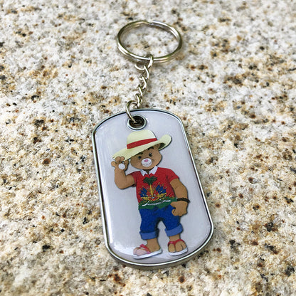 Custom Metal Dog Tag Keychain with Doming