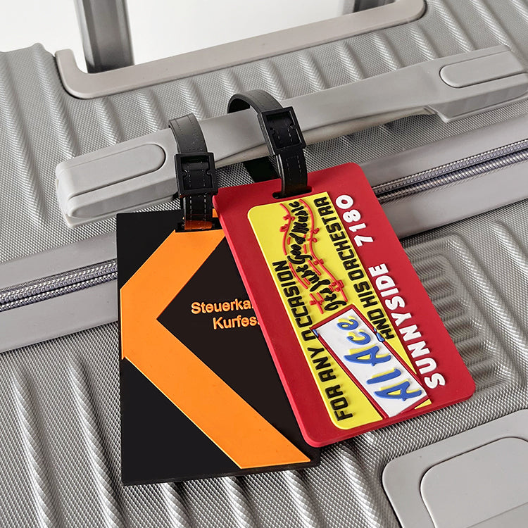 Custom Rectangular 3D Rubber Luggage Tag