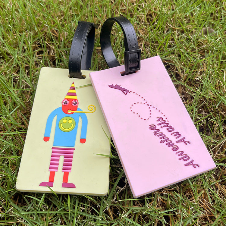 Custom Rectangular 3D Rubber Luggage Tag