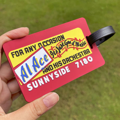 Custom Rectangular 3D Rubber Luggage Tag