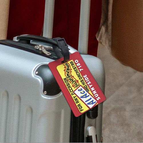 Custom Rectangular 3D Rubber Luggage Tag