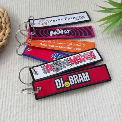 Custom Double-Sided Woven Flight Key Tag – Order Online